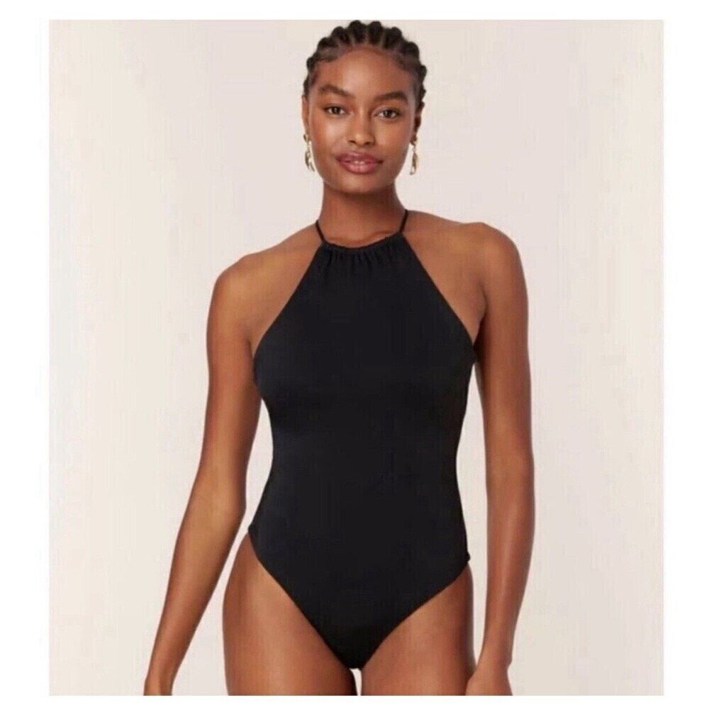 Andie Swim The Asbury Swimsuit Size Small One Piece Black Cross Cross Back NEW